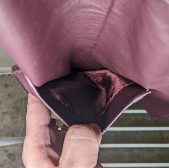 Dialogue Genuine Leather Burgundy Red Jacket Size S Woman - Picture 9 of 14